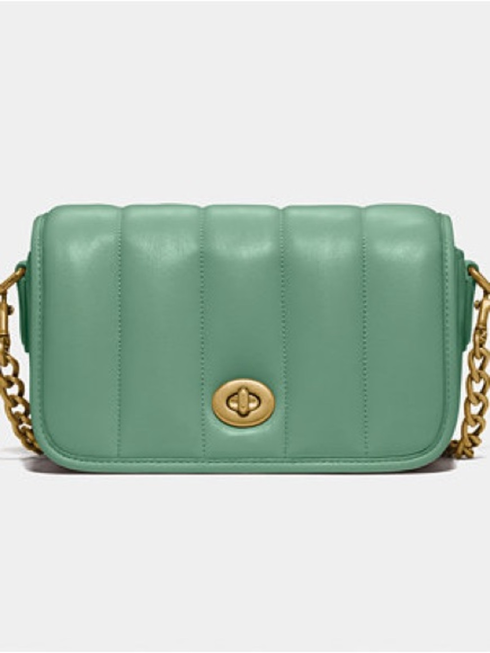 Coach Originals Dinky 18 Quilting Shoulder Flap Bag Washed Green